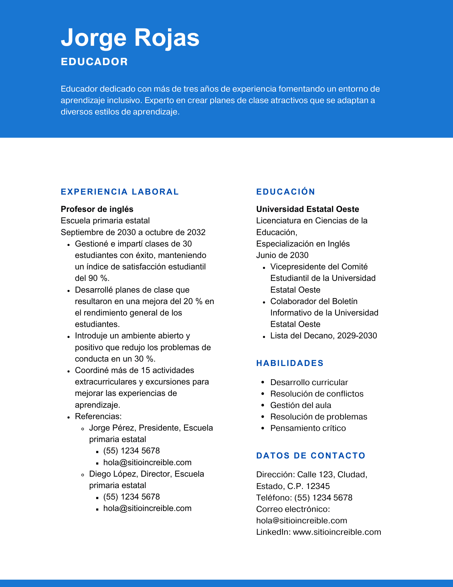 Resume template example 4