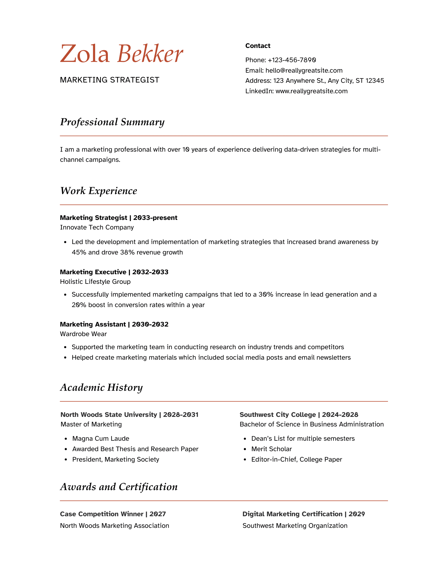 Resume template example 5